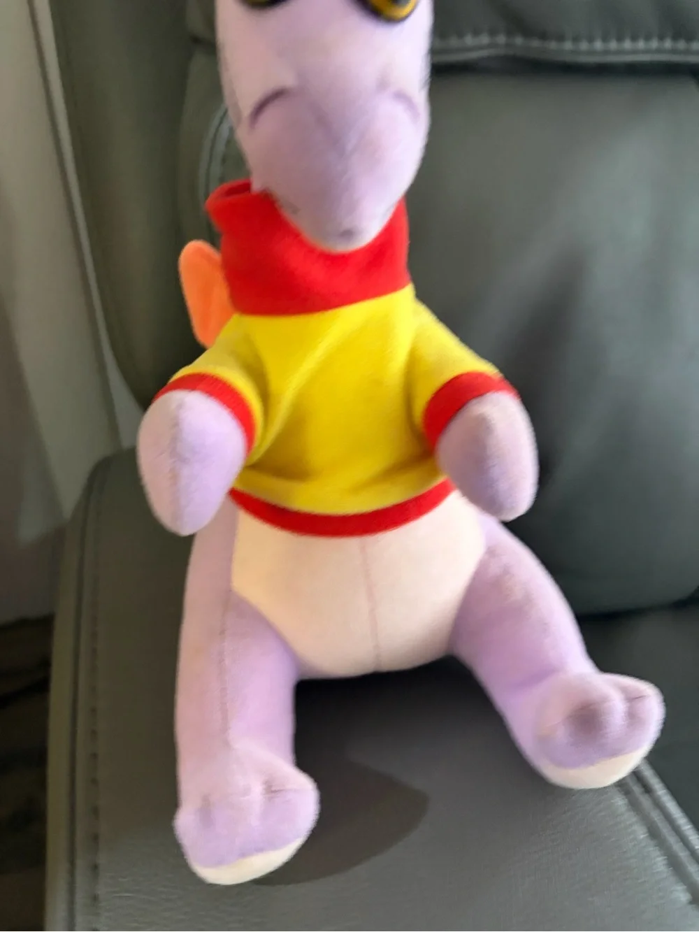 Vintage 1982 Disney FIGMENT Plush Stuffed Animal Purple Dragon